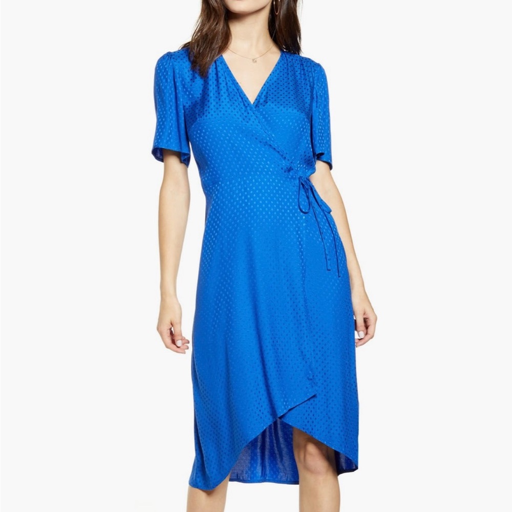 Leith Blue Wrap Dress NWT